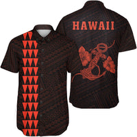 Hawaii Kakau Polynesian Anchor Short Sleeve Shirt - Orange Unisex Orange - Polynesian Pride