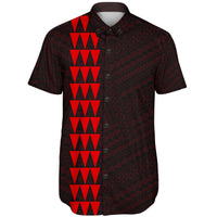 Hawaii Kakau Polynesian Anchor Short Sleeve Shirt - Red - Polynesian Pride