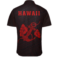 Hawaii Kakau Polynesian Anchor Short Sleeve Shirt - Red - Polynesian Pride