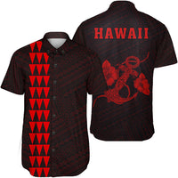 Hawaii Kakau Polynesian Anchor Short Sleeve Shirt - Red Unisex Red - Polynesian Pride