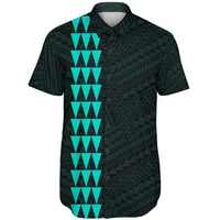 Hawaii Kakau Polynesian Anchor Short Sleeve Shirt - Turquoise - Polynesian Pride