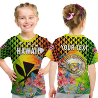 (Custom Personalised) Hawaii T Shirt KID Hawaiian Tribal Kanaka Maoli Hibiscus LT14 Youth XL Size14 - Polynesian Pride