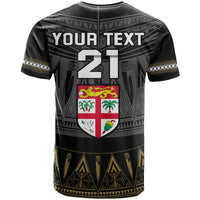(Custom Personalised) Fiji Rugby Bati T Shirt Fijian Coat Of Arms Tapa Pattern LT9 - Polynesian Pride