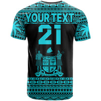Custom Fiji Rugby Sevens T Shirt Simple Blue Style LT9 - Polynesian Pride