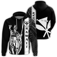 Kanaka Map King White Hoodie Edgar Style Unisex White - Polynesian Pride