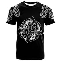 Polynesian T Shirt Polynesian Shark Tatoo Black Color Unisex Black - Polynesian Pride