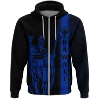 Kanaka Map King Blue Zipper Hoodie Edgar Style - Polynesian Pride
