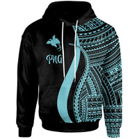 Papua New Guinea Hoodie Turquoise Tentacle Tribal Pattern Unisex Turquoise - Polynesian Pride