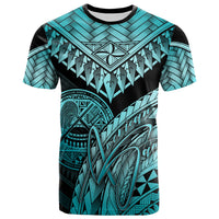 American Samoa T Shirt Turquoise Polynesian Necklace and Lauhala Unisex Turquoise - Polynesian Pride