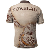Tokelau Polo Shirt Hibiscus Flowers Vintage Style - Polynesian Pride
