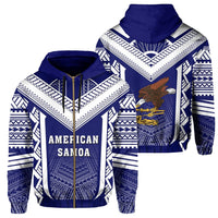 American Samoa Coat of Arms Polynesian Zip Hoodie Active Blue Unisex Blue - Polynesian Pride