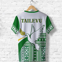 Tailevu Rugby T Shirt Fiji Rugby Tapa Pattern White LT13 - Polynesian Pride