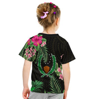 Pohnpei Micronesia Gold T Shirt Kid Tropical Flowers LT13 - Polynesian Pride