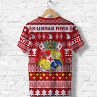 Tonga Kilisimasi Fiefia T Shirt Merry Christmas with Tongan Pattern LT13 - Polynesian Pride