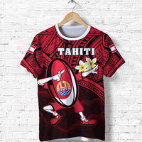 Tahiti Rugby T Shirt Dab Trend Creative Unisex Red - Polynesian Pride