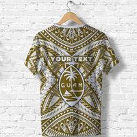 Custom Guam Rugby T Shirt Polynesian Patterns Gold Old LT16 - Polynesian Pride