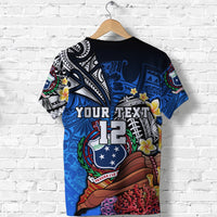 Custom Samoa Rugby T Shirt Polynesian Ocean World Style - Polynesian Pride