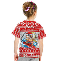 Custom Hawaii Christmas T Shirt Surfing Santa Mele Kalikimaka Polynesian LT14 - Polynesian Pride