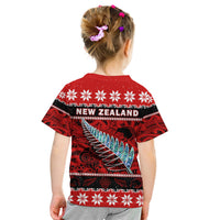 New Zealand Christmas T Shirt Paua Shell Silver Fern Meri Kirihimete LT14 - Polynesian Pride