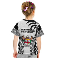 Fiji University T Shirt KID National Fijian Tapa Pattern White LT14 - Polynesian Pride
