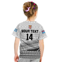 (Custom Text And Number) Fiji Sevens Rugby T Shirt KID Fijian 7s Tapa Polynesian Art LT14 - Polynesian Pride
