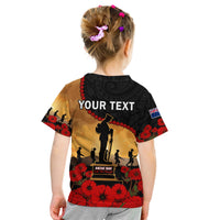 (Custom Personalised) New Zealand Anzac T Shirt KID Maori Camouflage Mix Poppies We Will Remember Them LT14 - Polynesian Pride