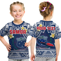 (Custom Personalised) Samoa T Shirt KID Samoan Plumeria Flowers Mix Polynesian Pattern LT14 - Polynesian Pride