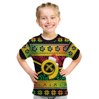 Vanuatu Christmas T Shirt KID Pig Tusk Polynesian Joyeux Noel Flag Art LT14 - Polynesian Pride