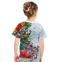 Fiji T Shirt KID Proud Fijian Tapa mix Tagimoucia Flowers LT13 - Polynesian Pride