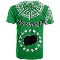 Rarotonga Cook Islands T Shirt Turtle and Map Style Green LT13 - Polynesian Pride