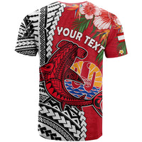 Custom Tahiti Islands T Shirt Polynesian Shark Mix Tropical Flowers LT14 - Polynesian Pride