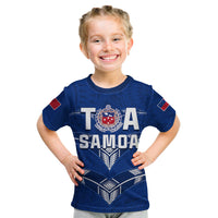 Toa Samoa Rugby T Shirt KID Siamupini Proud Blue LT13 - Polynesian Pride