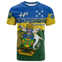 Custom Solomon Islands T Shirt Happy 44th Independence Anniversary Polynesian Pattern LT14 - Polynesian Pride