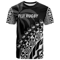 Fiji Rugby T Shirt Fijian Cibi Dance Tapa Pattern Black LT14 Adult Black - Polynesian Pride