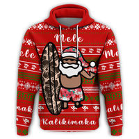 Hawaii Christmas Santa Claus Surf Hoodie Fun Style - Polynesian Pride