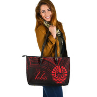Tahiti Leather Tote - Red Color Cross Style - Polynesian Pride