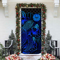 Tahiti Door Cover Turtle Hibiscus Blue - Polynesian Pride