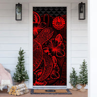 Tahiti Door Cover Turtle Hibiscus Red - Polynesian Pride