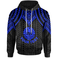 Tahiti Custom Hoodie Polynesian Armor Style Blue Unisex Blue - Polynesian Pride