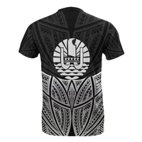 Tahiti Polynesian T Shirt Black Pride Map and Seal - Polynesian Pride