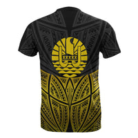 Tahiti Polynesian T Shirt Gold Pride Map and Seal - Polynesian Pride