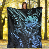 Tahiti Custom Personalised Premium Blanket - Blue Turtle - Polynesian Pride