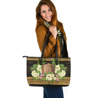 Tokelau Leather Tote - Polynesian Gold Patterns Collection - Polynesian Pride
