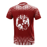 Tonga Custom T Shirt Fog Red - Polynesian Pride
