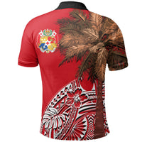 Tonga Polo Shirt Polynesian Palm Tree Flag - Polynesian Pride