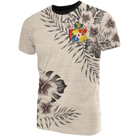 Tonga T Shirt Tonga Coat of Arms Beige Hibiscus Unisex Beige - Polynesian Pride
