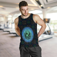 Hawaiian Hawaii Coat Of Arms Inside Men's Tank Top Blue - Glow Style - AH - Polynesian Pride