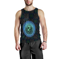Hawaiian Hawaii Coat Of Arms Inside Men's Tank Top Blue - Glow Style - AH - Polynesian Pride