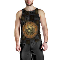 Hawaiian Hawaii Coat Of Arms Inside Men's Tank Top Gold - Glow Style - AH - Polynesian Pride
