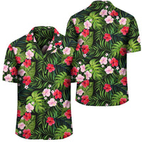 Tropical Flower Mix Hawaiian Shirt Unisex Black - Polynesian Pride